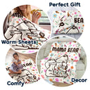 Mama Bear Floral Style - Personalized Fleece Blanket, Sherpa Blanket