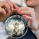 Custom Photo Memorial Dog Cat Favorite Hello & Hardest Goodbye - Personalized Circle Glass Ornament