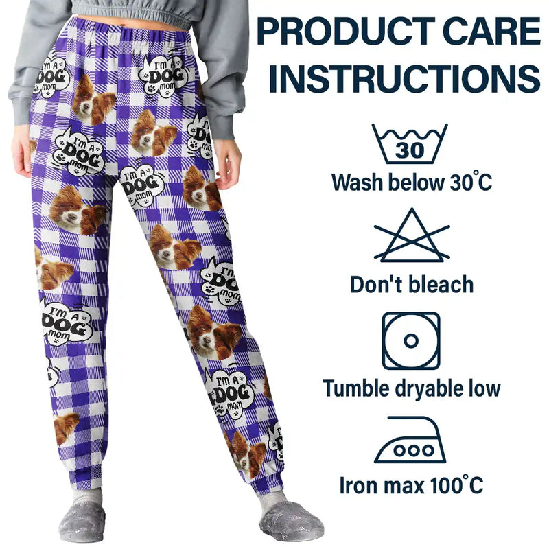Custom Photo,Dog Lovers,Dog Mom,Dog Dad,Gift For Yourself,Happy - Custom Photo I'm A Dog Person - Personalized Pajama Pants