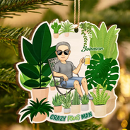 Gardening, Gift For Yourself - Gardener Crazy Plant Lady - Personalized Custom Shaped Wooden Ornament