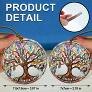 Family - Family Tree Of Life - Personalized Circle Glass Ornament