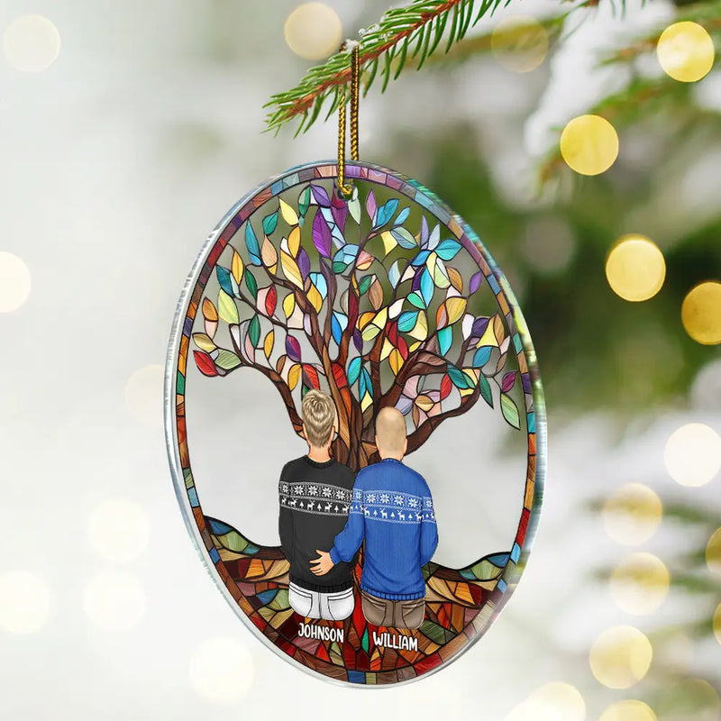 Family, Gift For Mother - Family Forever Unbreakable Bond Tree Of Life - Personalized Circle Acrylic Ornament