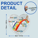 Memorial, Pet Lovers, Dog Lovers, Cat Lovers - Dog Cat Memorial We'll Wait And Play At The Rainbow Bridge - Personalized Heart Shaped Glass Ornament

