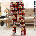 Pet Lovers, Dog Lovers - Custom Photo Dog Face I Woof You - Personalized Pajama Pants