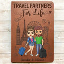 Travel, Gift For Couples, Gift For Husband, Gift For Wife, Gift For Boyfriend, Gift For Girlfriend - Travel Couple To A Lifetime Of Adventures Together - Personalized Leather Journal