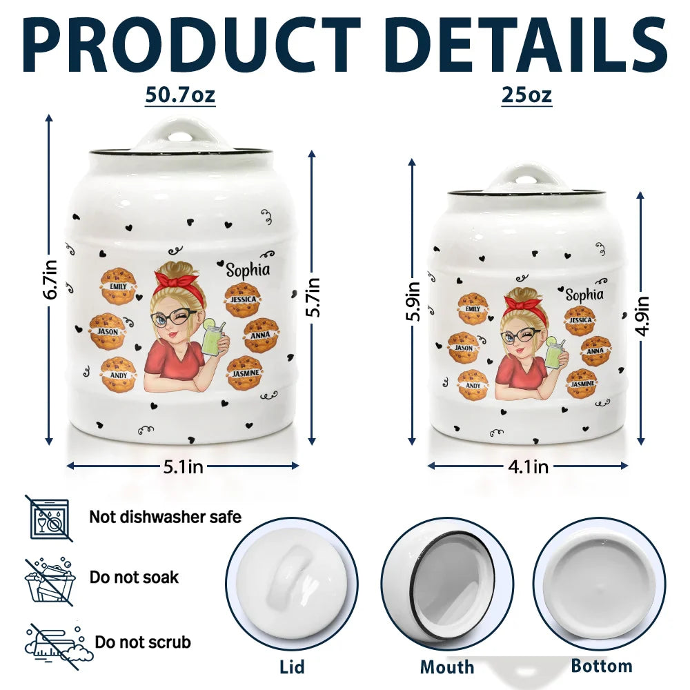 Kisses And Cookies - Personalized Cookie Jar