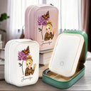 Gift For Yourself, Gift For Women - Birth Month Flower - Personalized Makeup Box With LED Mirror

