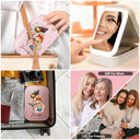 Gift For Yourself, Gift For Women - Birth Month Flower - Personalized Makeup Box With LED Mirror
