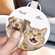 Custom Photo,Pet Lovers,Dog Lovers,Cat Lovers,Happy - Custom Photo Your Dog Cat Pet - Personalized Custom Shaped Leather Keychain