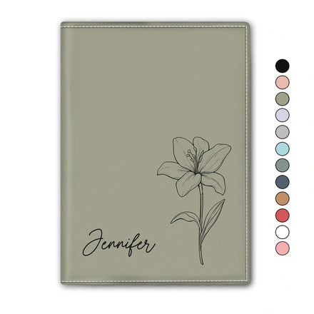Birth Month Flower - Personalized Passport Cover, Passport Holder