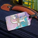Travel,Gift For Yourself,Gift For Women,Gift For Men - Monogram Name Marble - Personalized Luggage Tag
