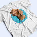 Custom Photo,Pet Lovers,Dog Lovers,Cat Lovers,Happy - Custom Photo Dog Cat Pet Retro Groovy Pattern - Personalized T Shirt