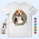Custom Photo,Pet Lovers,Dog Lovers,Cat Lovers,Happy - Custom Photo Dog Cat Pet Retro Groovy Pattern - Personalized T Shirt