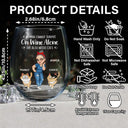 Cat Lovers,Cat Mom,Cat Dad - Turban Woman Cannot Survive On Wine Alone Cat Mom Cartoon Go Toward - Personalized Stemless Wine Glass
