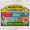 Gift For Couples,Gift For Husband,Gift For Wife,Gift For Boyfriend,Gift For Girlfriend,Patio,Grilling,Happy - 3D Effect Couple Outdoor Decor Proudly Serving Whatever You Bring - Personalised Custom Shaped Metal Sign