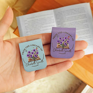 Reading,Gift For Yourself,Happy - From The Library Of, Gift For Book Lovers - Personalized Leather Magnetic Bookmark