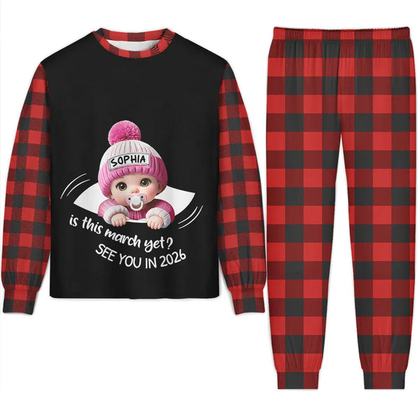 New baby,New Dad,New Mom,Happy - Baby Expecting Christmas On The Inside See You In - Personalized Unisex Pajamas Set