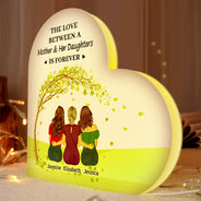 Gift For Women,Gift For Mother,Single Mom, Daughters,Sons,Children,Love - The Love Between A Mother & Her Daughters Sons - Personalized Custom Shaped Light Box