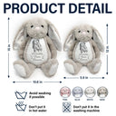 Easter,Gift For Kids,Parents,Love,Memorial - Custom Photo Pencil Sketch A Cuddle From Heaven Memorial - Personalized Soft Toy Bunny