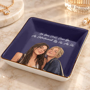 Afro Besties,Art Design,Christmas,Custom Photo,Gift For Bestie,Humorous,Photo - Semi Realistic Portrait,Top Market - Just Because Birthday Gift For Best Friend - Personalized Custom Photo Ring Dish