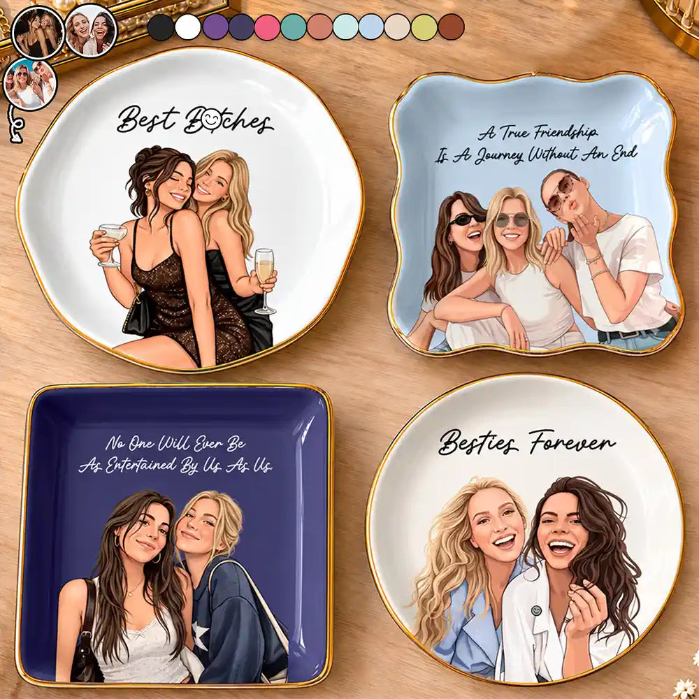 Just Because Birthday Gift For Best Friend - Personalized Custom Photo Ring Dish