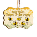 Grandma's Reason To Bee Happy - Gift For Grandmother - Personalized Custom Wooden Ornament