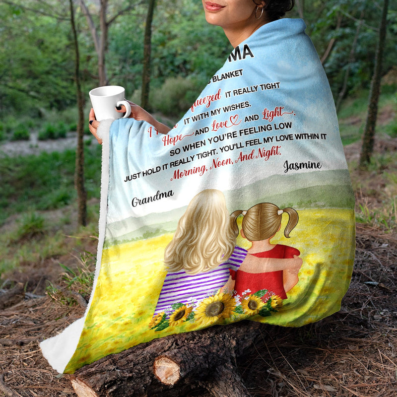Dear Mom Thank You For Being My Superwoman - Birthday, Family Gift For Mother, Grandma, Daughter, Granddaughter - Personalized Custom Fleece Blanket