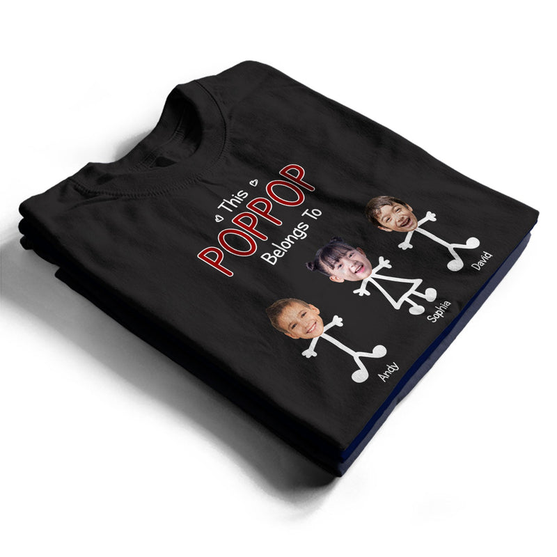 Custom Photo This Dad Grandpa Belongs To Kids - Birthday, Loving Gift For Daddy, Father, Grandfather, Husband - Personalized Custom T Shirt