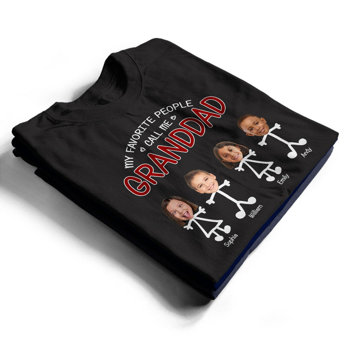 Custom Photo My Favorite People Call Me Grandpa - Birthday, Loving Gift For Dad, Daddy, Father, Grandfather - Personalized Custom T Shirt