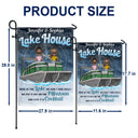 Pontoon Here At The Lake We Don't Hide Crazy - Home Decor, Backyard Decor, Lake House Decor, Gift For Pontooning Lovers, Couples, Husband, Wife - Personalized Custom Flag