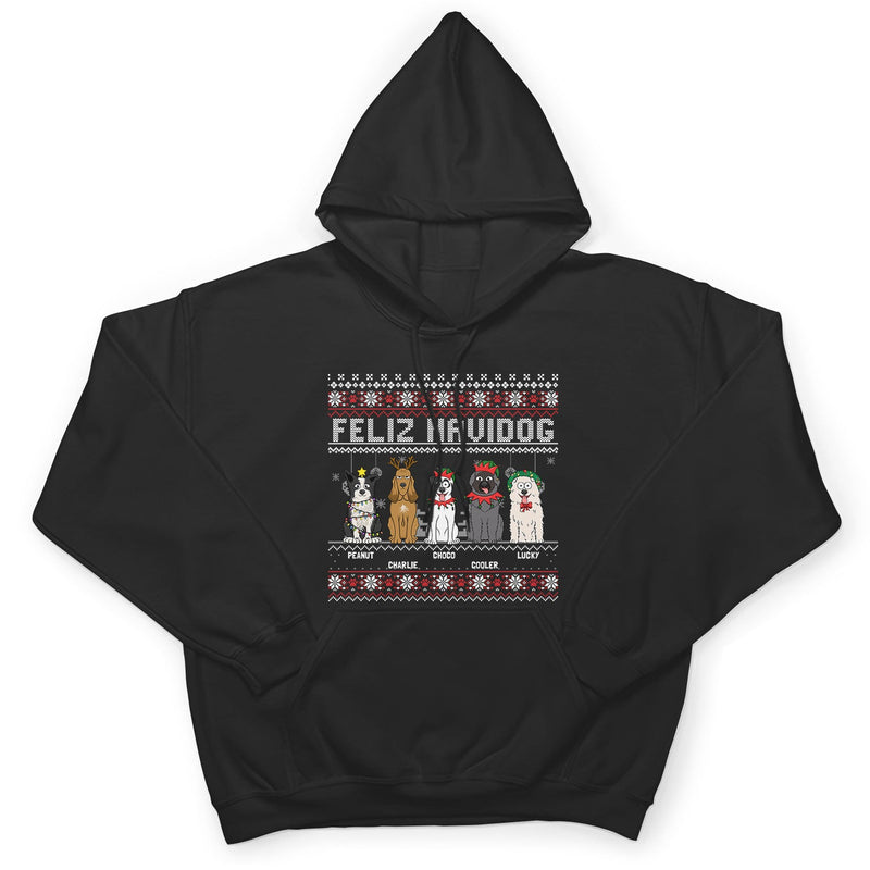 Feliz Navidog Merry Woofmas Funny Cartoon Dogs - Christmas Gift For Dog Lovers - Personalized Sweatshirt