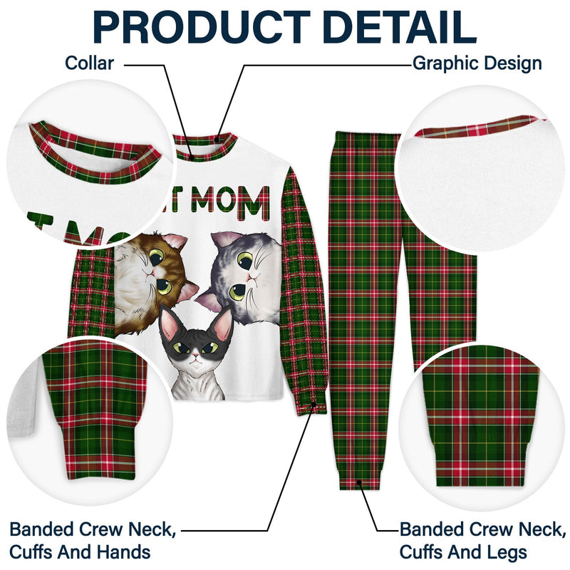 Cat Mom Cat Dad Cartoon Style - Gift For Cat Lovers - Personalized Unisex Pajamas Set