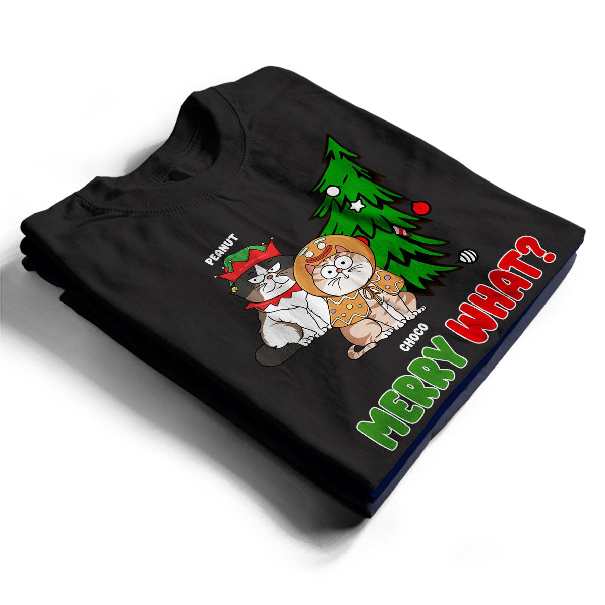 Merry What Funny Cartoon Cats - Christmas Gift For Cat Lovers - Personalized Sweatshirt