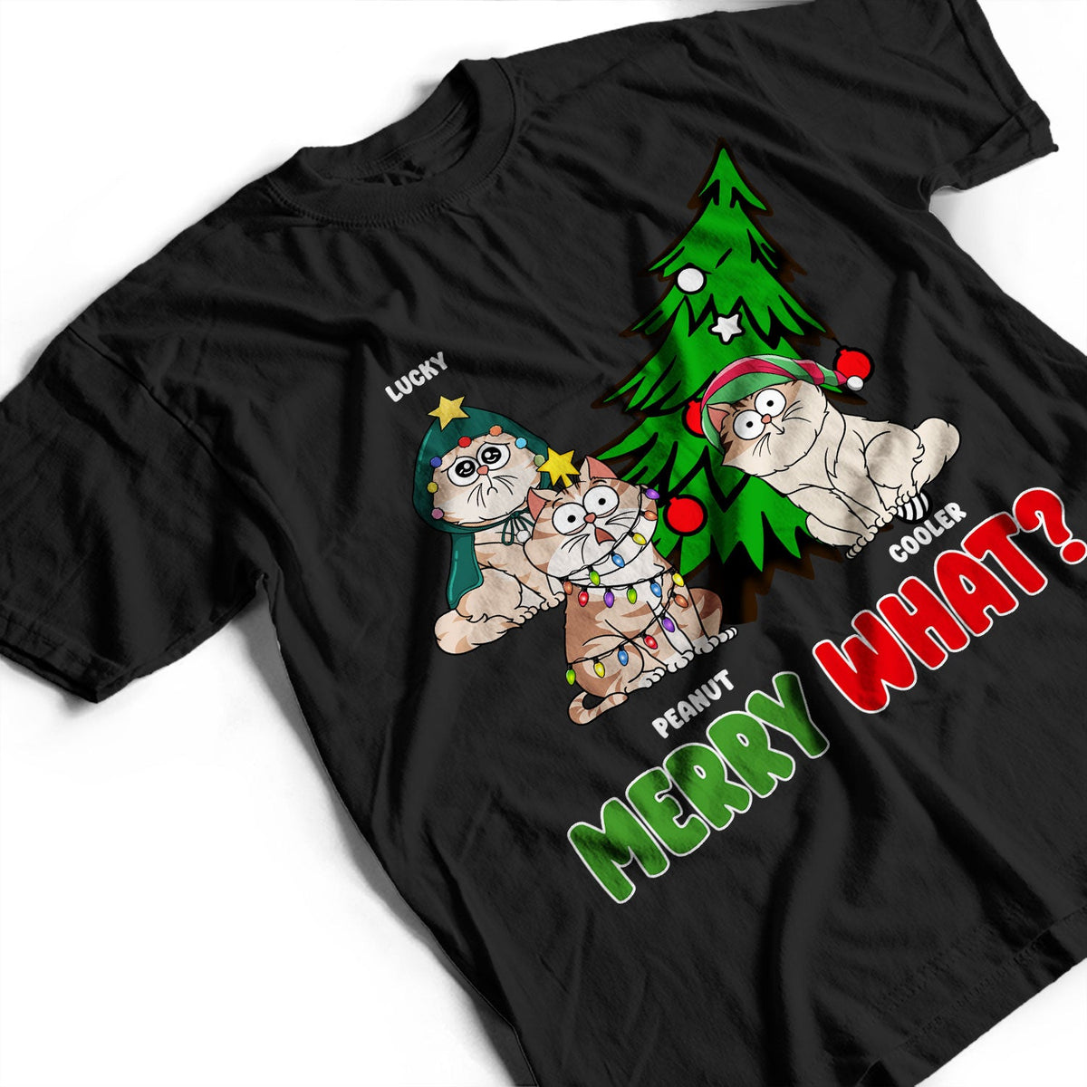 Merry What Funny Cartoon Cats - Christmas Gift For Cat Lovers - Personalized Sweatshirt