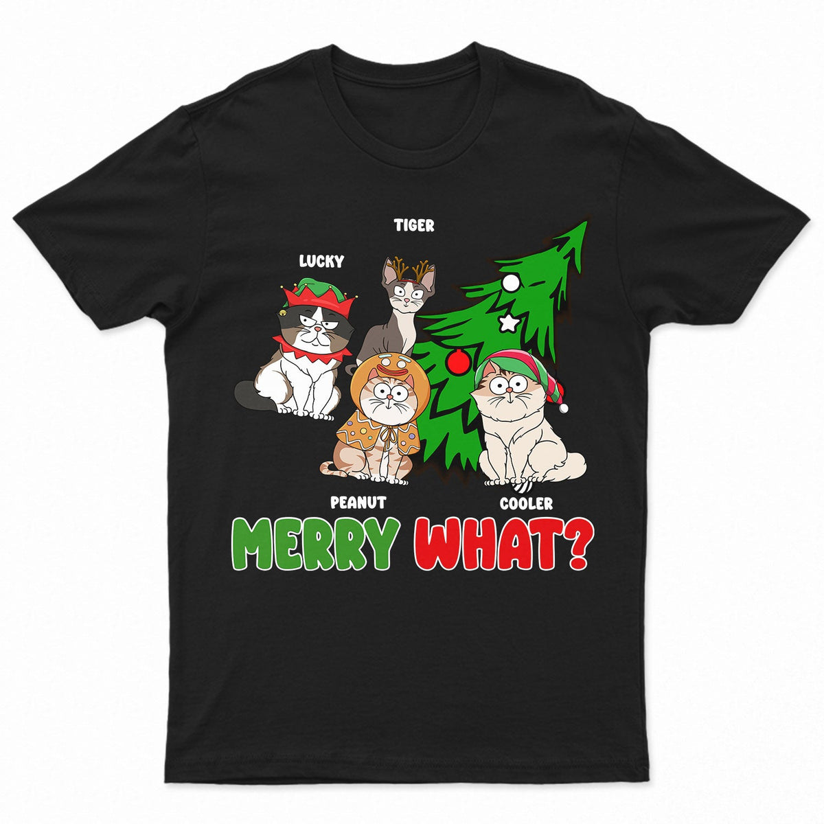 Merry What Funny Cartoon Cats - Christmas Gift For Cat Lovers - Personalized Sweatshirt