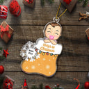 Baby's 1st Christmas - Newborn Baby Gift - Personalized Cutout Acrylic Ornament