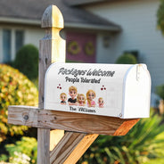 Christmas, Family, Funny - Packages Welcome People Tolerated - Personalized Mailbox Cover