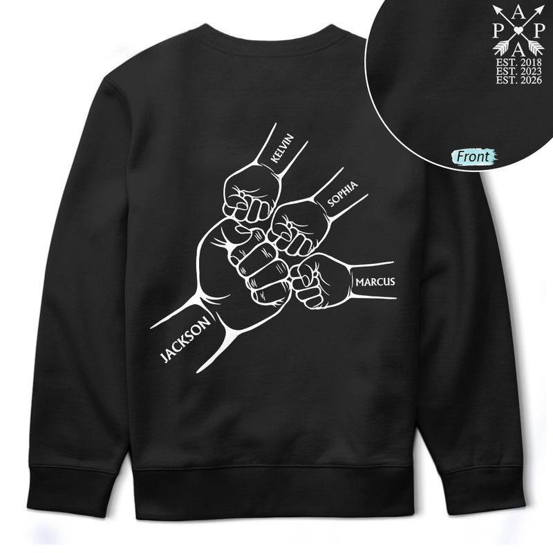 Gift For Father,Gift For Grandpa,Top Market,Non-Eng,Icon,Proud - Papa Dad Cross Arrows Hand Punch - Personalized T Shirt