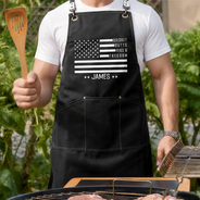 Gift For Husband,Gift For Boyfriend,Gift For Men,Gift For Uncle,Gift For Grandpa,Gift For Father,Grilling,Independence Day,Special Font,Humorous - Patriotic BBQ Grill Master - Personalized Embroidered Apron