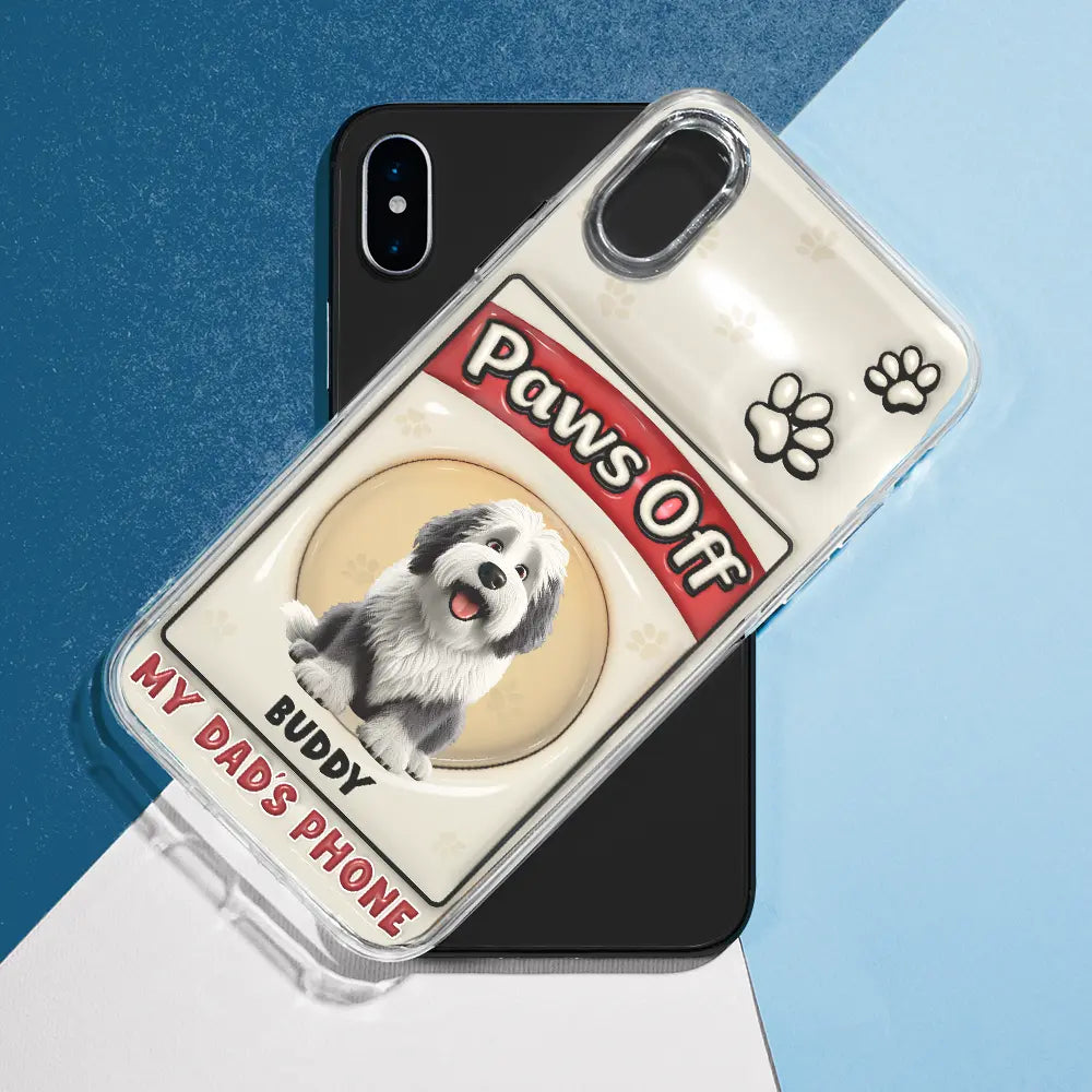 Pet Lovers,Funny - Paws Off Mom Dad Dog Cat Pet Lover - Personalized Clear Phone Case