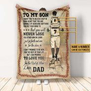Personalized Baseball Dad And Son Never Lose Customized Fleece Blanket