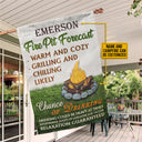 Personalized Camping Fire Pit Forecast Custom Flag