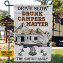 Personalized Camping Travel Trailer Drunk Camper Customized Flag