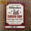 Personalized Chick Chicken Coop Fresh Eggs Laid Daily Customized Classic Metal Signs
