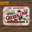 Personalized Chicken Coop Rise And Shine White Custom Classic Metal Signs