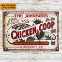Personalized Chicken Coop Rise And Shine White Custom Classic Metal Signs