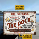Personalized Dock Grilling Red Listen To The Good Music Custom Classic Metal Signs