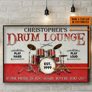 Personalized Drum Lounge Play Hard Play Loud Customized Poster & Canvas