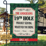 Personalized Golf 19th Hole Serving Customized Flag