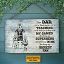 Personalized Hockey Dad And Child Thank You Custom Wood Rectangle Sign